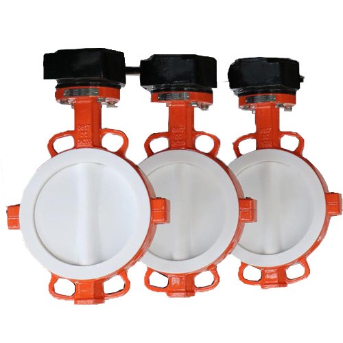 Lined PTFE Butterfly Valve with 2-PC body